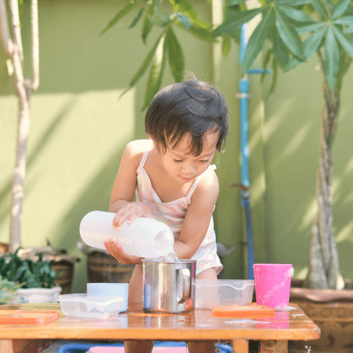 Child taking part in a Montessori activity