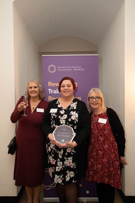 Princess Royal Training Award Ceremony - Elaine, Hayley and Tina with award
