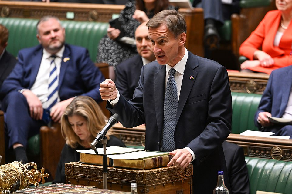 Chancellor Jeremy Hunt delivering the Autumn Statement in the House of Commons
