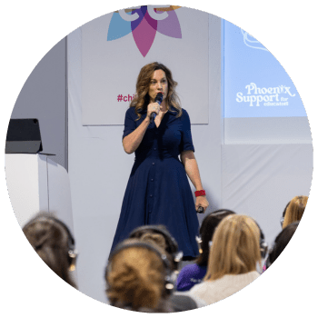 Managing Director of Phoenix Support for Educators Pty Ltd, Sandi Phoenix, giving a talk at Childcare & Education Expo London 2024 on the subject of Neuroscience and Emotional Development in Early Years