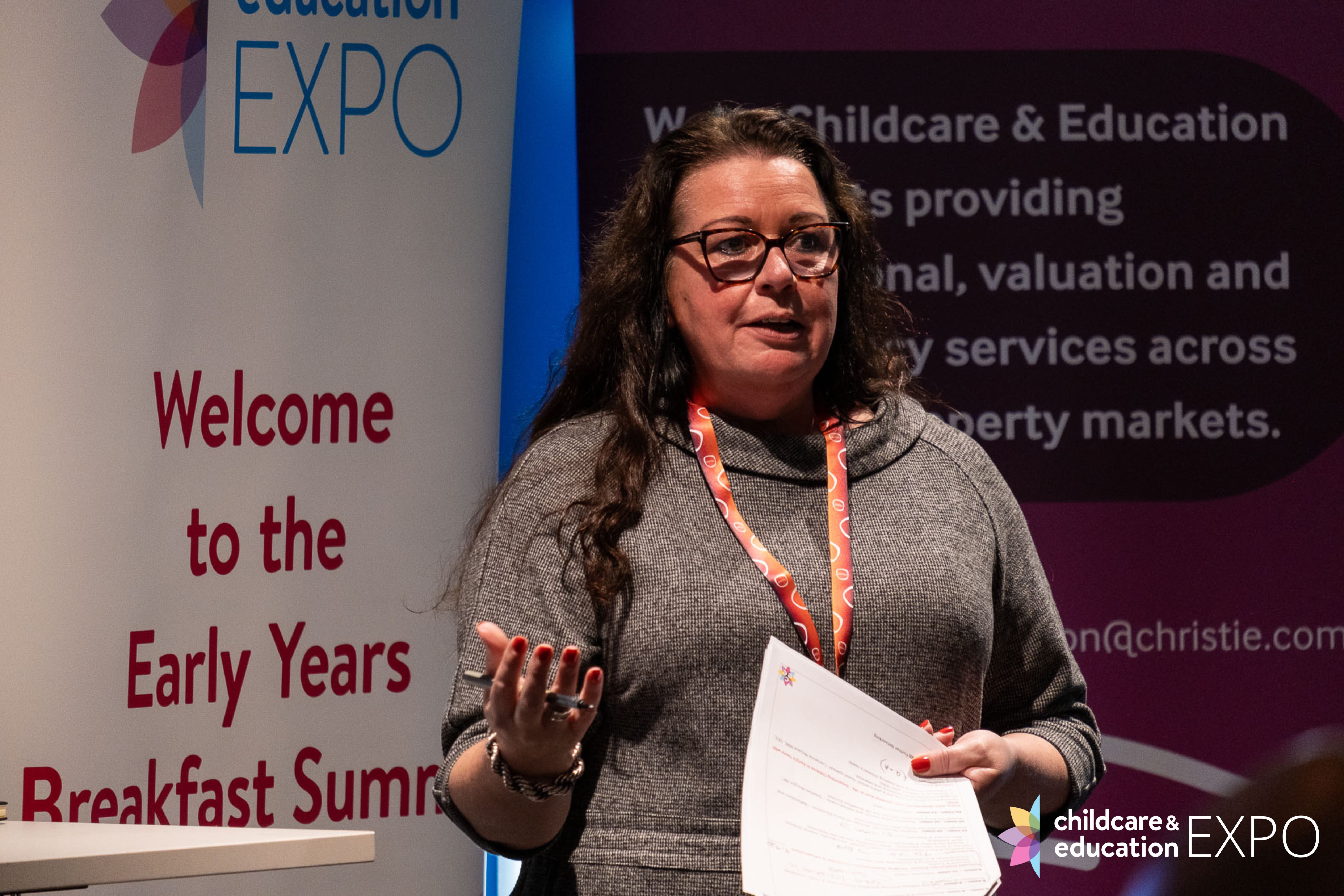 Photo of speaker at the Childcare & Education Expo Midlands Early Years Breakfast Summit