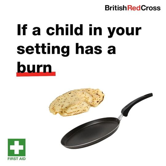 British Red Cross burn graphic Pancake Day
