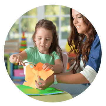 Child playing with parent