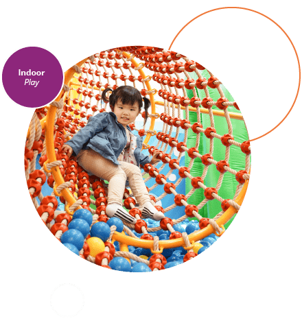 A child in an indoor play setting.
